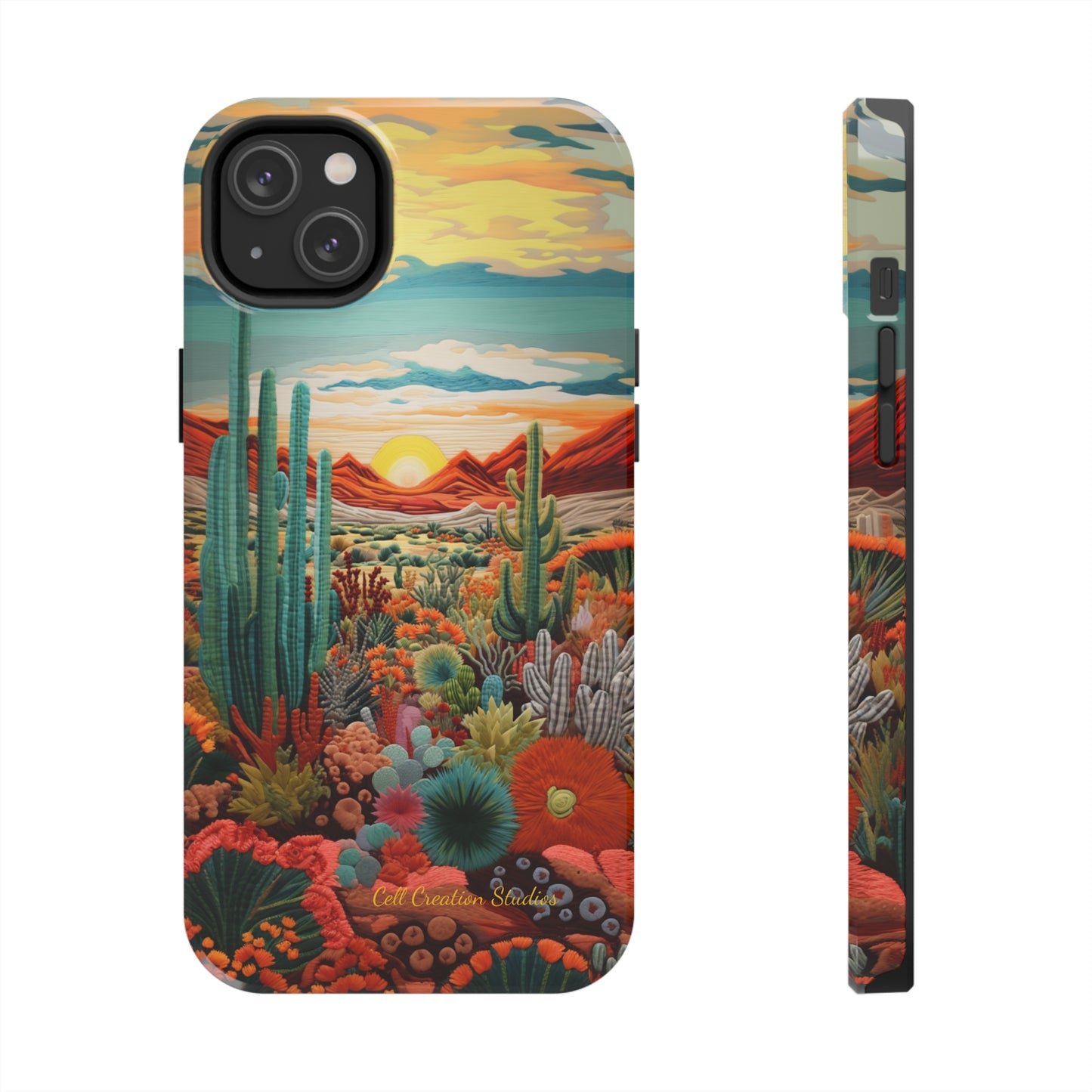 "Desert Bloom Embroidery" -Tough iPhone Cases