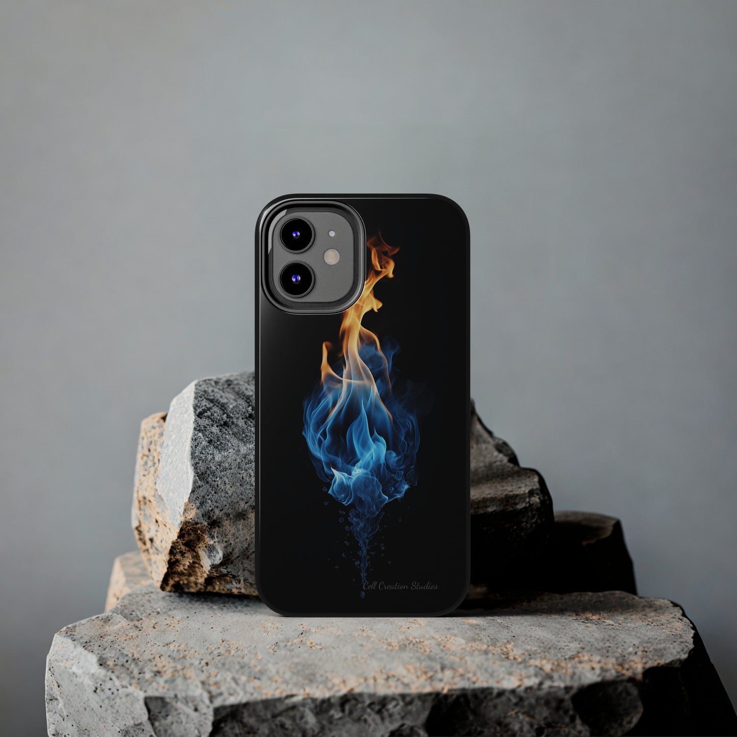 "Elegant Blue and Orange Flame" Phone Case: Ignite Your Style -Tough Phone Cases