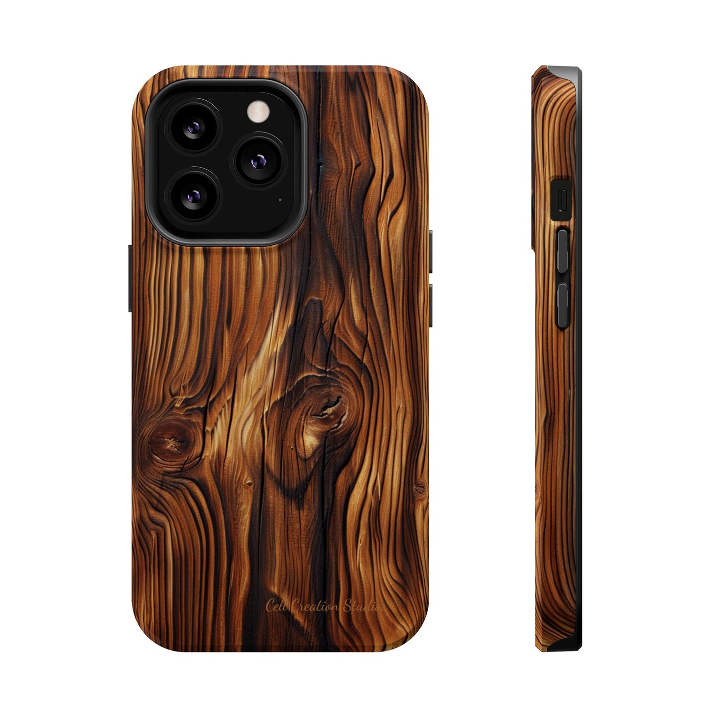 "Wood Grain Elegance" -MagSafe Tough iPhone Cases