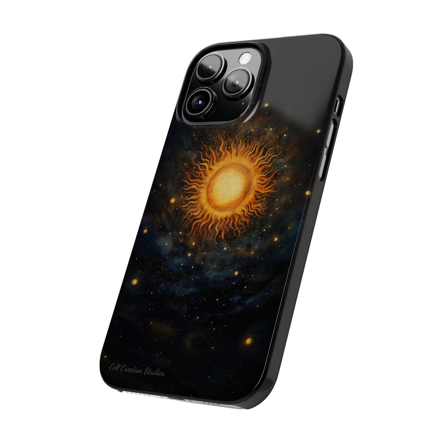 Introducing the "Celestial Sun and Stars" Cell Phone Case – Carry the Cosmos with You -Slim Phone Cases