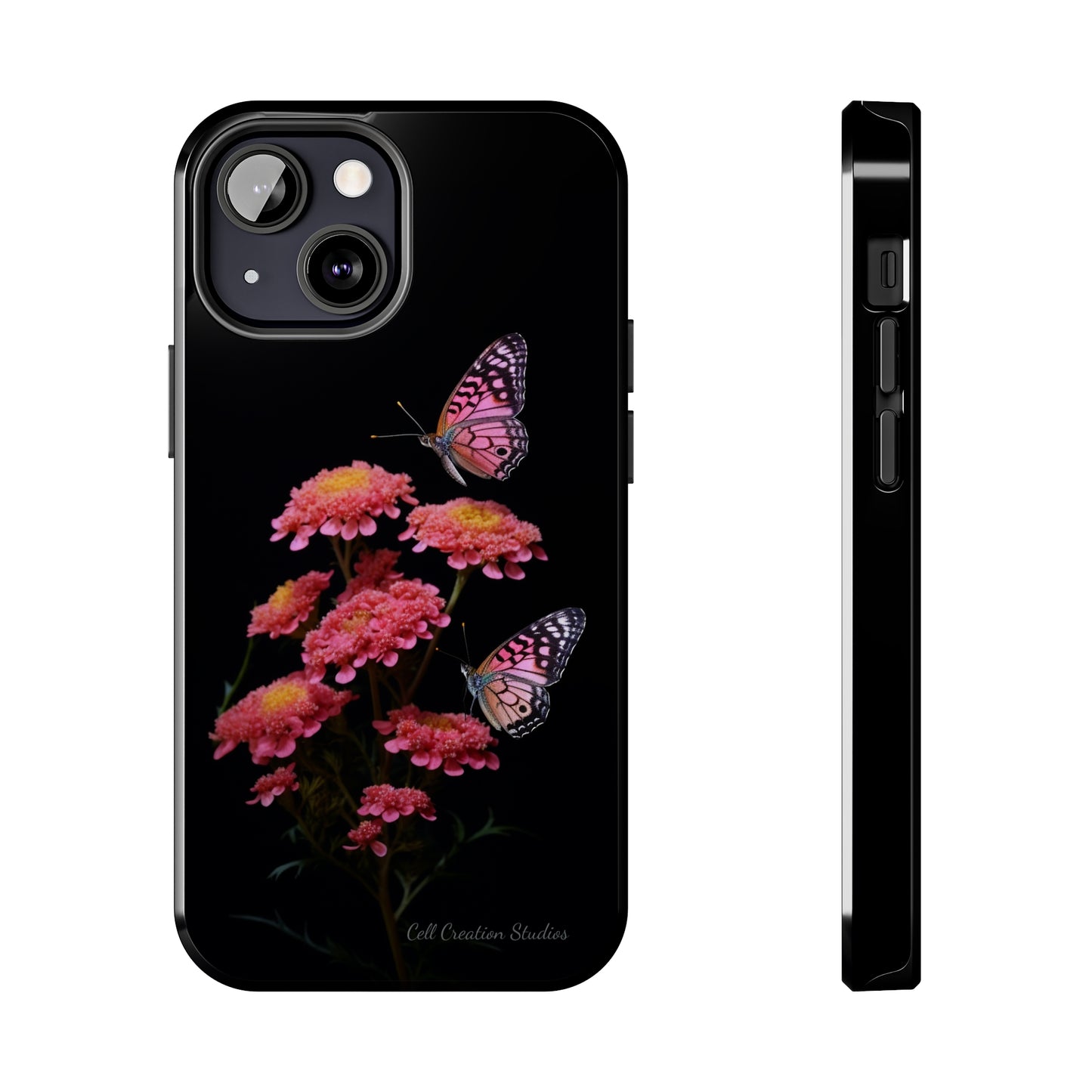 "Achillea Desert Eve Deep Rose & Butterfly" Phone Case -Tough Phone Cases