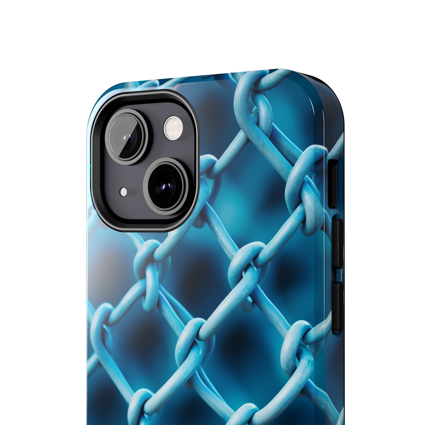 Introducing the "Elegant Chainlink" Cell Phone Case – Embrace Contemporary Style with Blue Chain Link Design -Tough Phone Cases