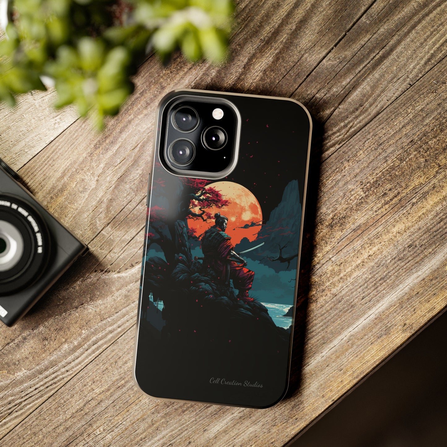 Introducing the "Moonlit Samurai Serenity" Cell Phone Case – Embrace Elegance and Strength -Tough Phone Cases