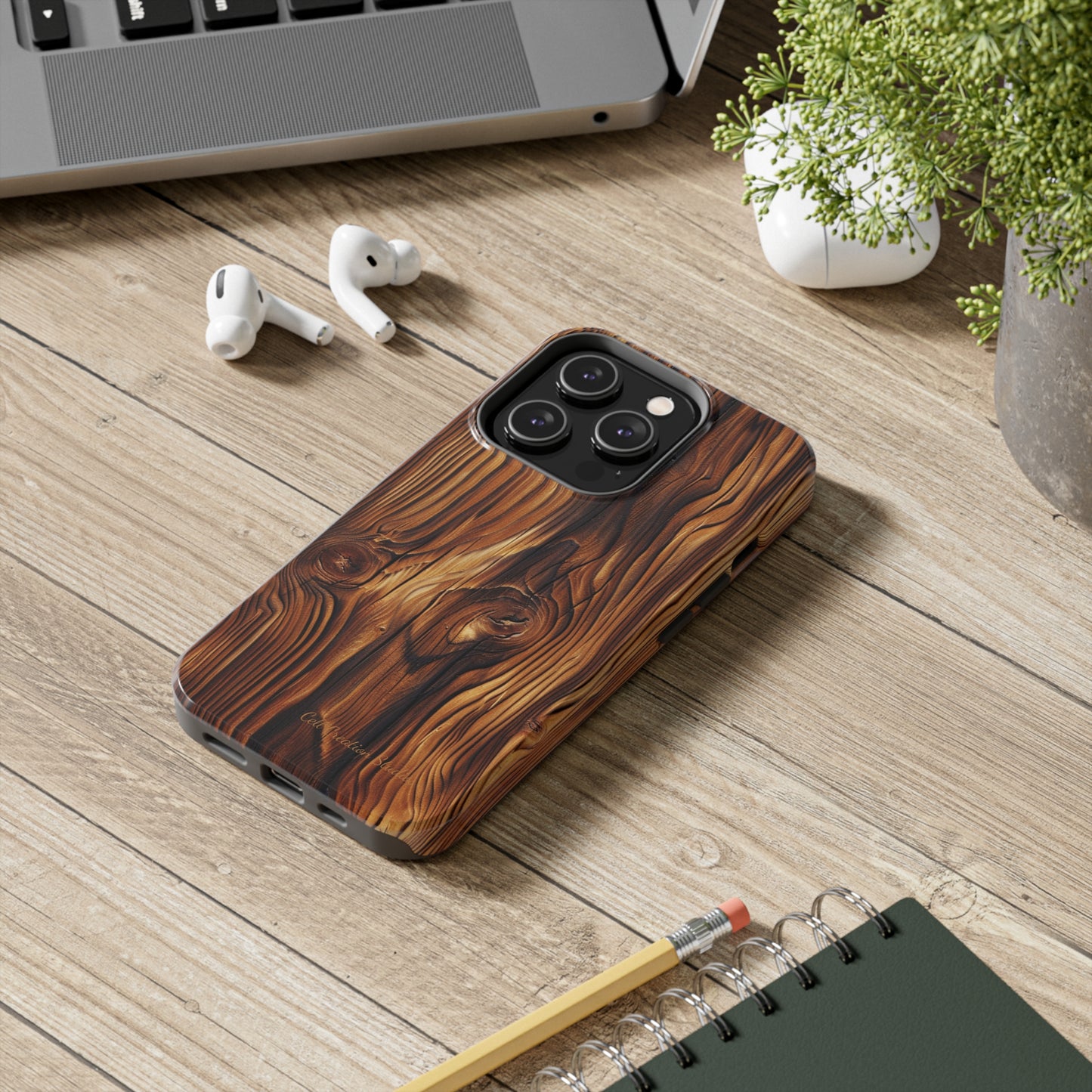 "Wood Grain Elegance" -Tough iPhone Cases