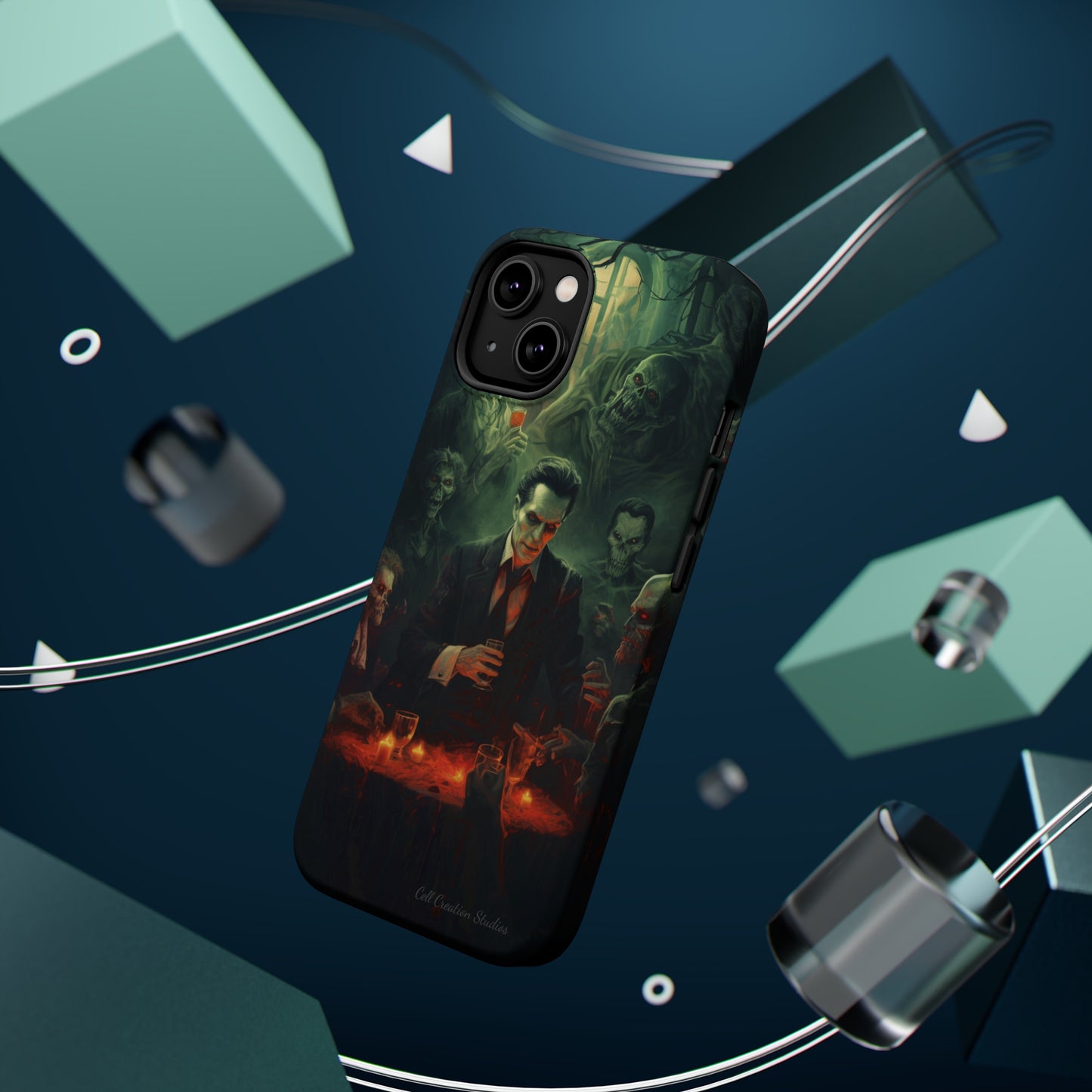 Introducing the "Dracula's Halloween Soiree" Cell Phone Case – Join the Spooky Gathering -MagSafe Tough Cases