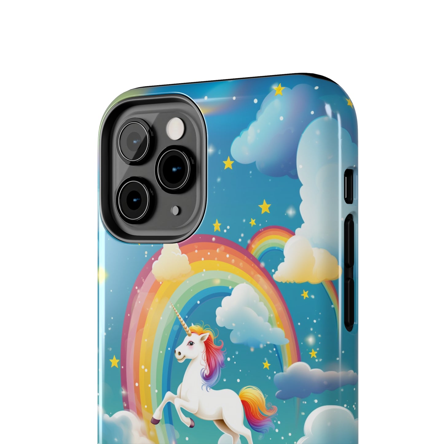 Introducing the "Rainbow Soar" Cell Phone Case – Embark on a Whimsical Journey with a Flying Unicorn -Tough Phone Cases