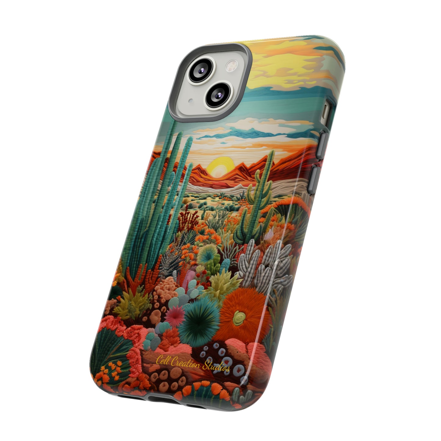 "Desert Bloom Embroidery" -Tough iPhone Cases