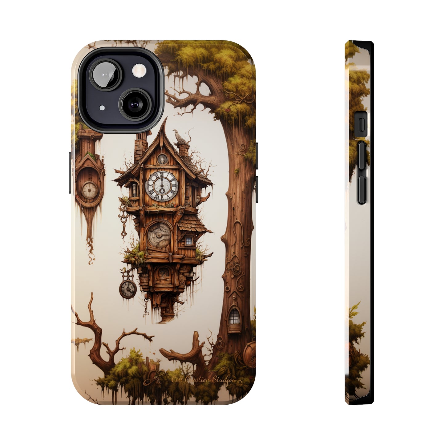 Introducing the "Mystical Wooden Clock" Cell Phone Case – Embrace Enchantment and Timeless Beauty -Tough Phone Cases