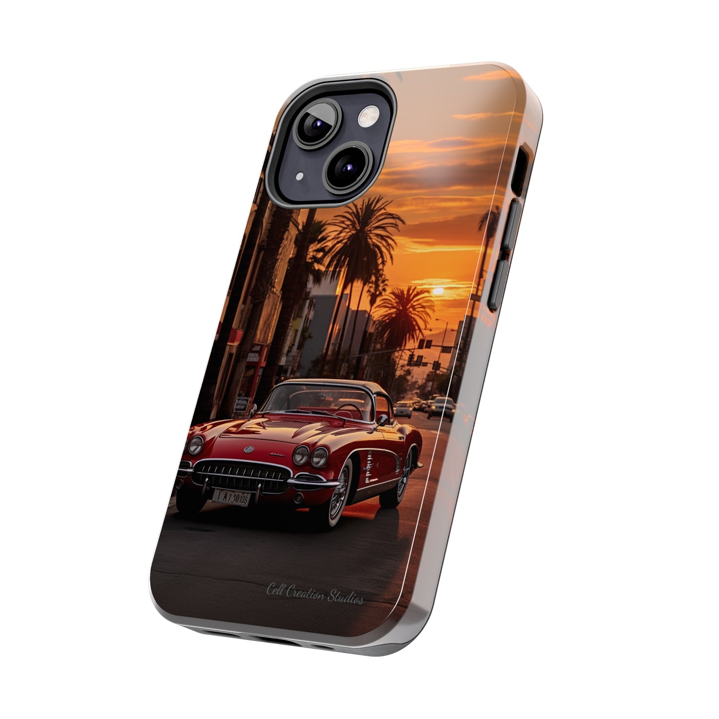 "Sunset Boulevard Classic Red Car" Cell Phone Case -Tough Phone Cases