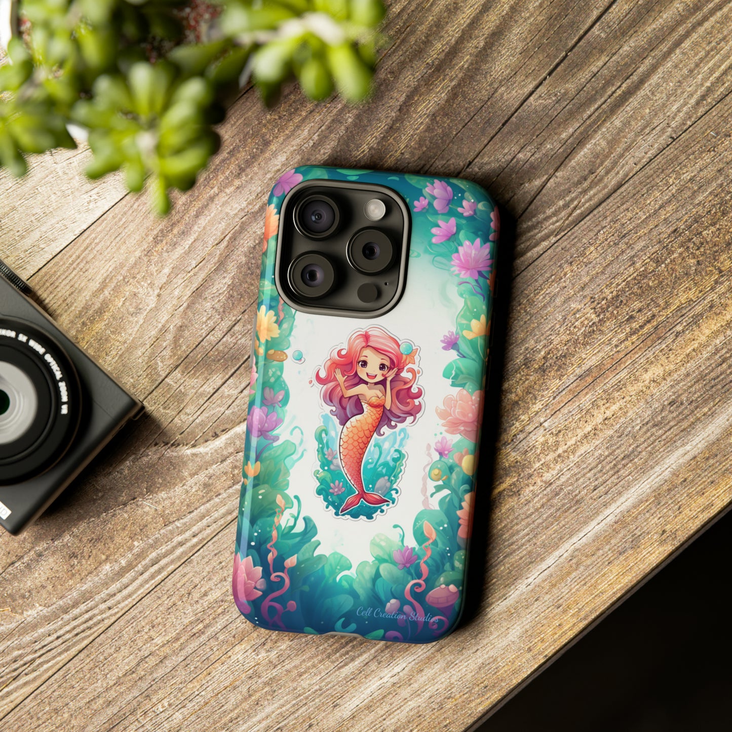 "Pink Seaflower Mermaid" -Tough iPhone Cases