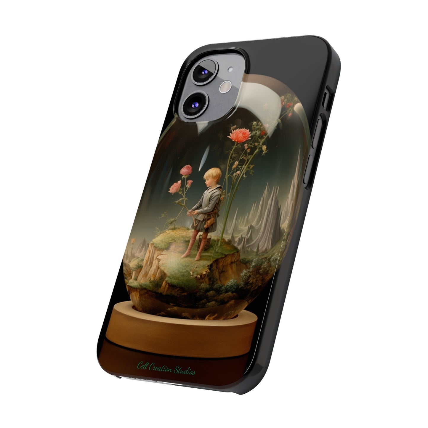 Introducing the "Miniature Gardener" Cell Phone Case – Embrace Your Imagination with a Captivating Glass-Encased Design -Slim Phone Cases