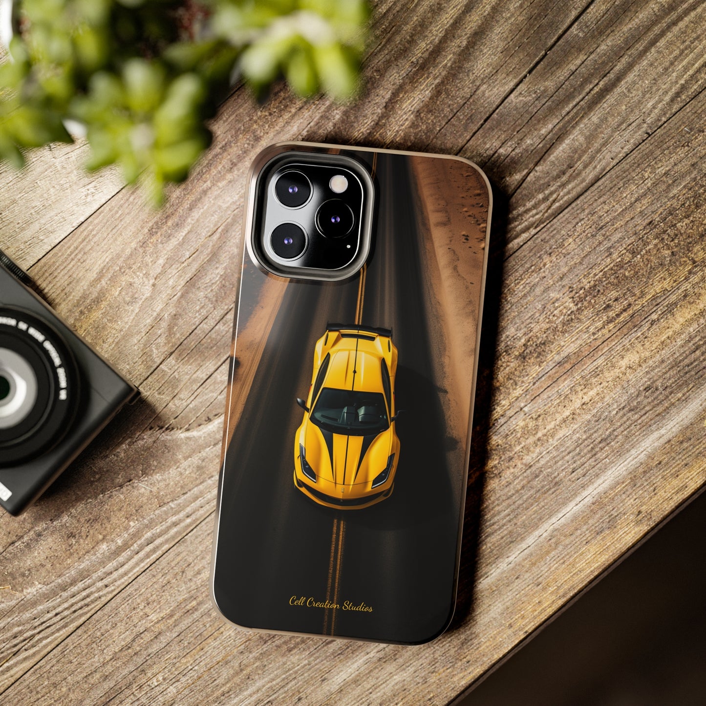 Introducing the "Desert Speedster" Cell Phone Case – Feel the Thrill of a Ferrari Racing through the Desert! -Tough Phone Cases