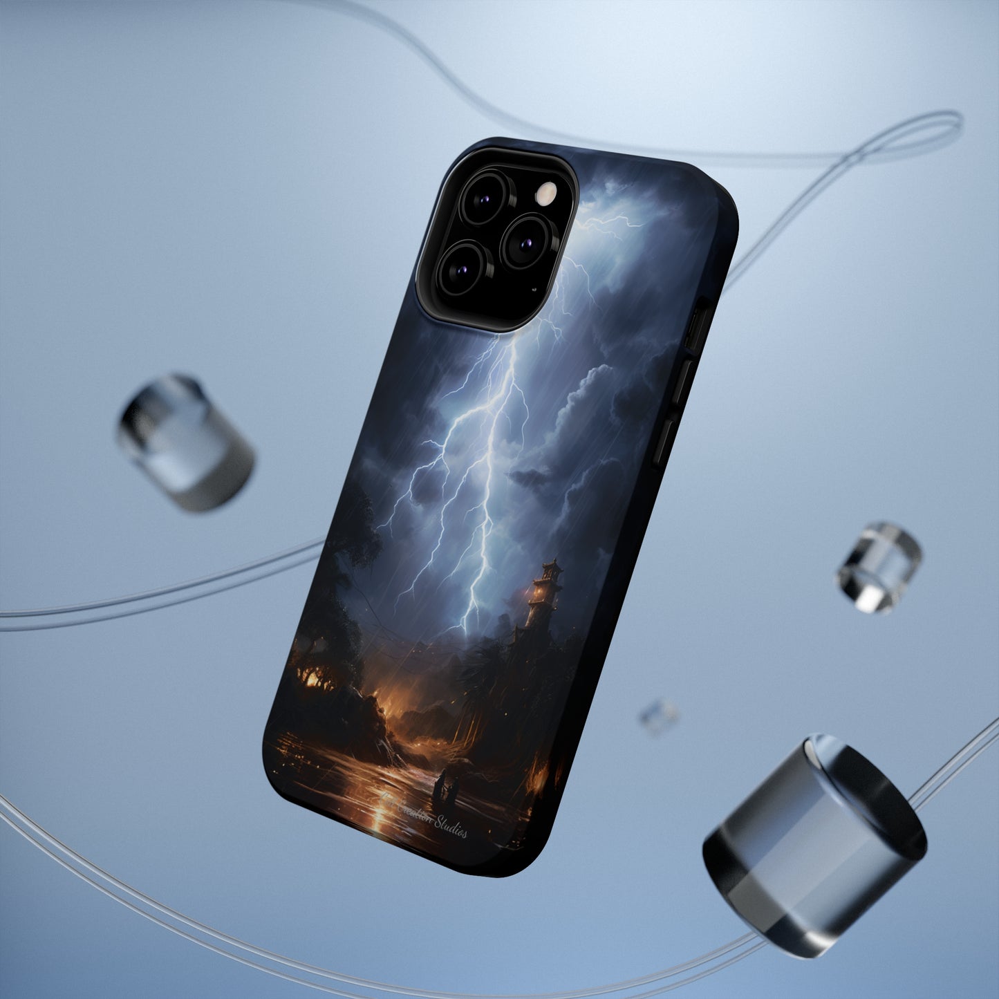 Introducing the "Electric Skies" Cell Phone Case – Unleash the Power of the Storm -MagSafe Tough Cases