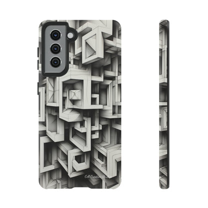 The "Geometric Right Angles" Cell Phone Case -Experience Sleek Simplicity-Tough Phone Cases-Tough Cases