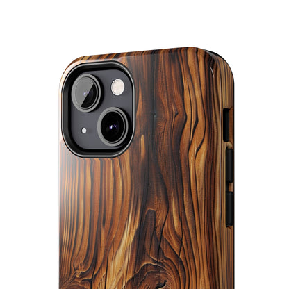 "Wood Grain Elegance" -Tough iPhone Cases