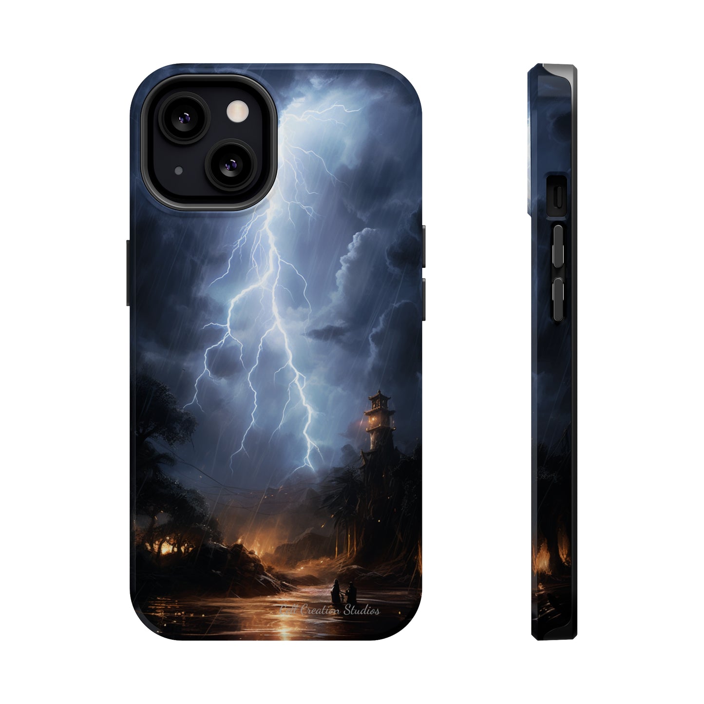 Introducing the "Electric Skies" Cell Phone Case – Unleash the Power of the Storm -MagSafe Tough Cases