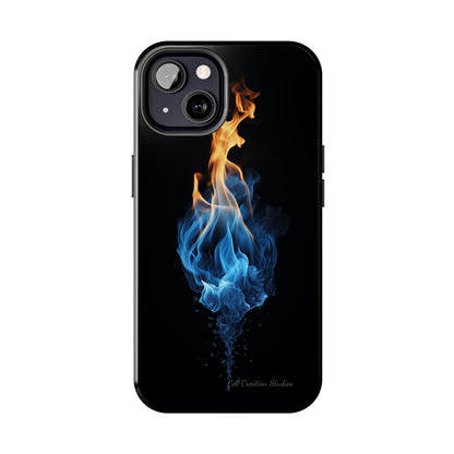 "Elegant Blue and Orange Flame" Phone Case: Ignite Your Style -Tough Phone Cases