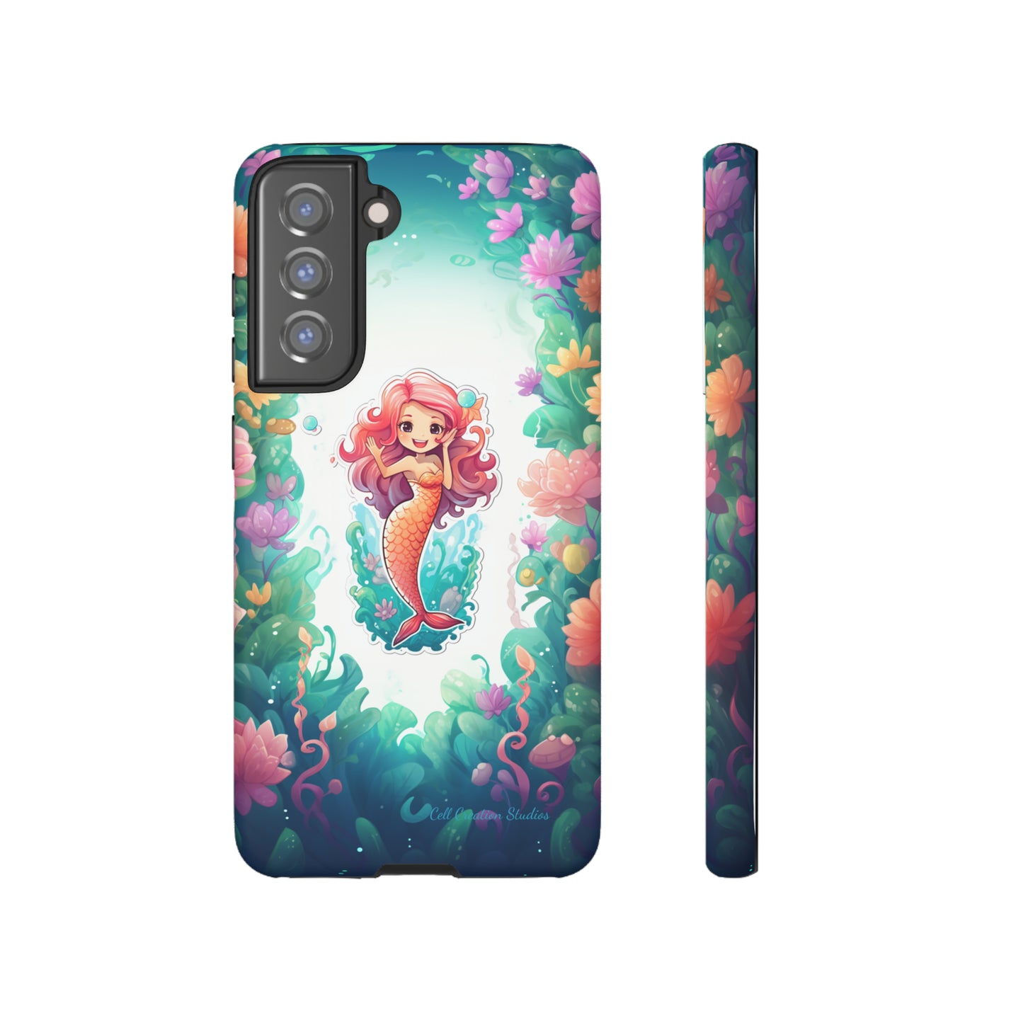 "Pink Seaflower Mermaid" -Tough Samsung Phone Cases