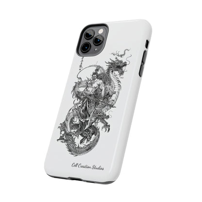 "Samurai and Dragon Sketch" -Tough iPhone Cases