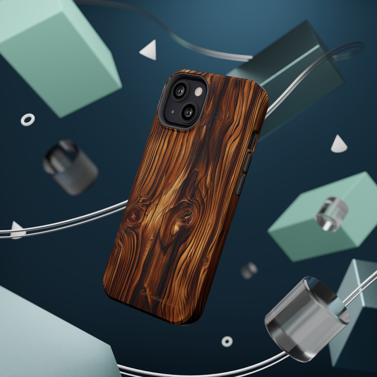 "Wood Grain Elegance" -MagSafe Tough iPhone Cases