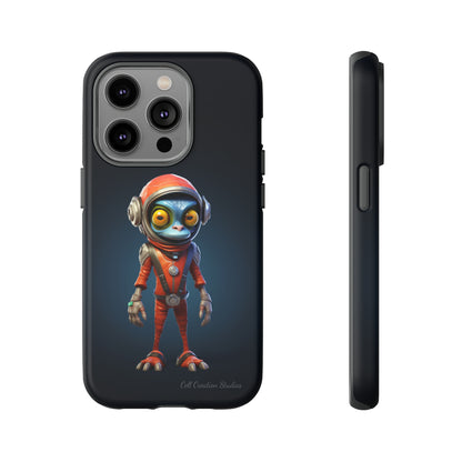 The "AstroGuard" Animated Blue Alien Astronaut Phone Case -Tough Cases