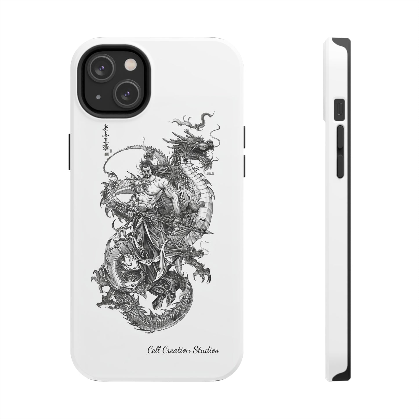 "Samurai and Dragon Sketch" -Tough iPhone Cases