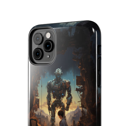 Introducing the "Mechanical Bond" Cell Phone Case – Witness a Captivating Moment of Giant Robot and Boy -Tough Phone Cases