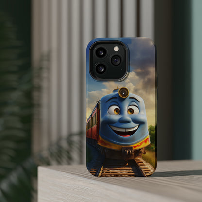 The "Smiling Blue Train" Phone Case -MagSafe Tough Cases