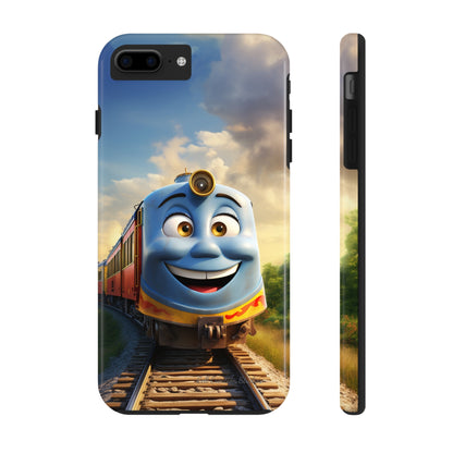 The "Smiling Blue Train" Phone Case -Tough Phone Cases