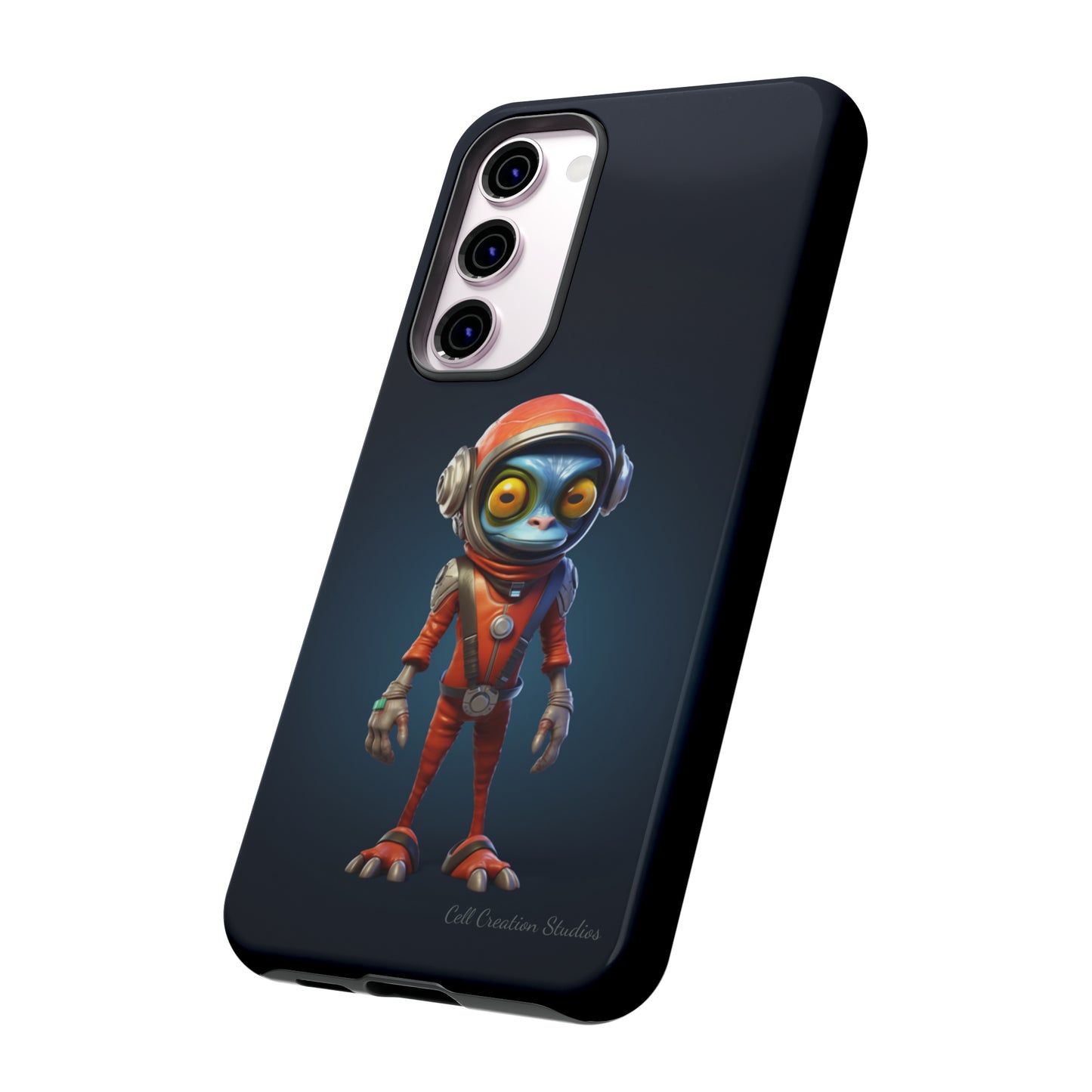 The "AstroGuard" Animated Blue Alien Astronaut Phone Case -Tough Cases