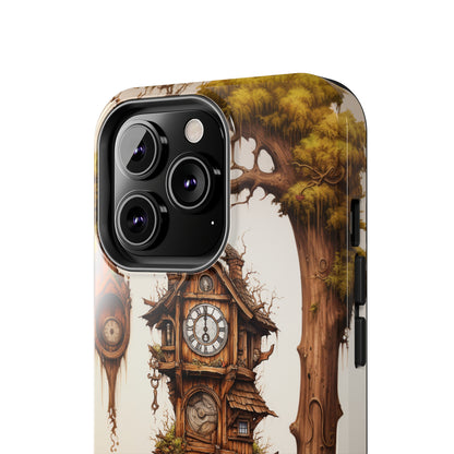 Introducing the "Mystical Wooden Clock" Cell Phone Case – Embrace Enchantment and Timeless Beauty -Tough Phone Cases