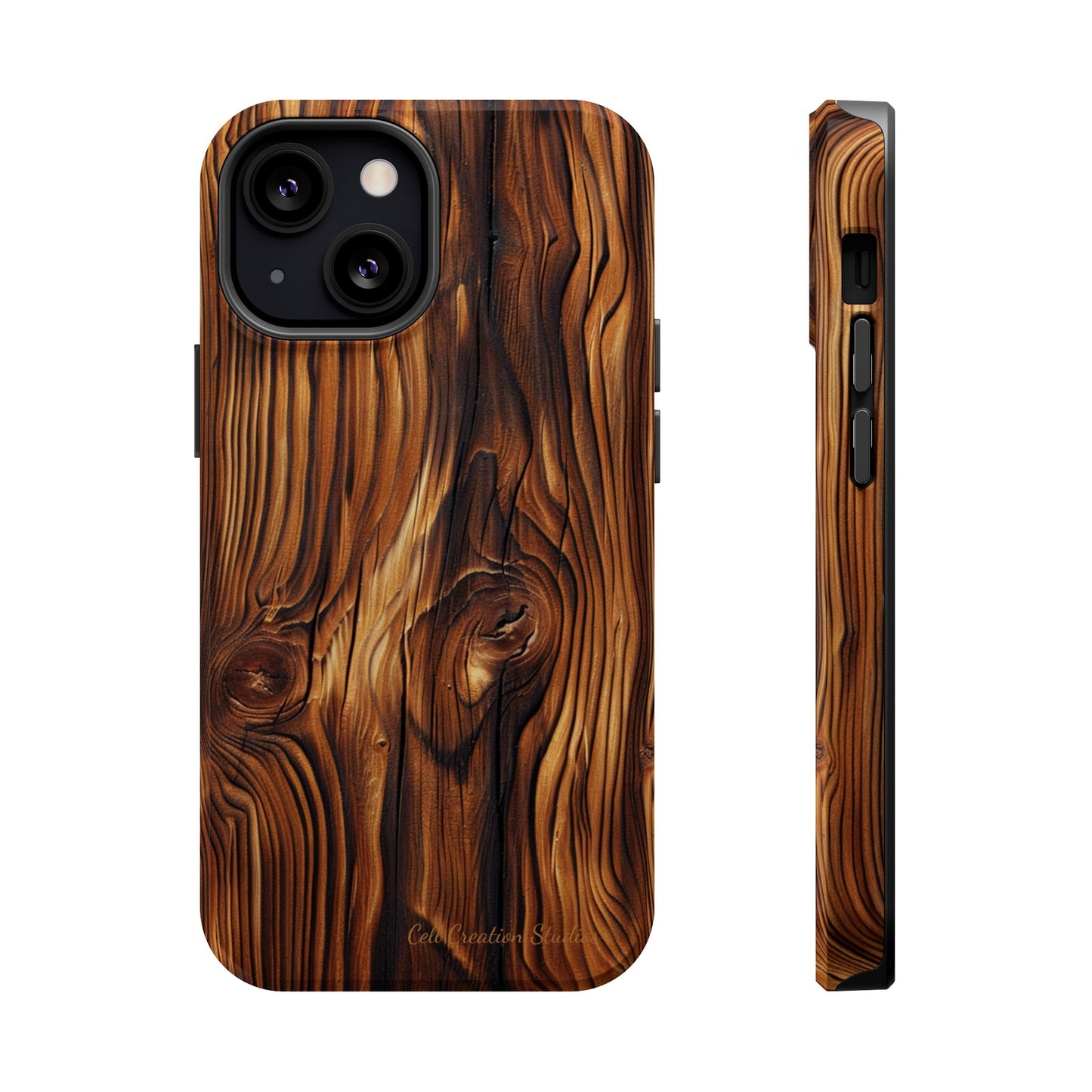 "Wood Grain Elegance" -MagSafe Tough iPhone Cases