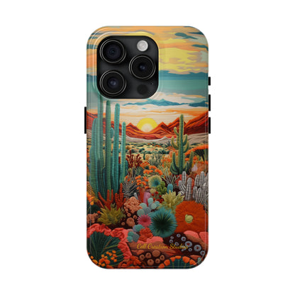 "Desert Bloom Embroidery" -Tough iPhone Cases