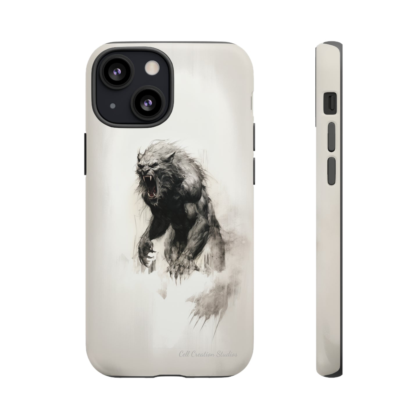 "Moonlit Shadow" Werewolf Sketch Cell Phone Case -Tough Cases