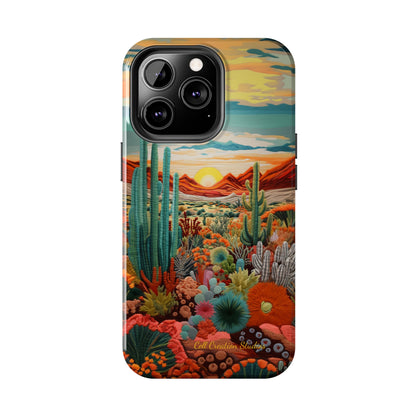 "Desert Bloom Embroidery" -Tough iPhone Cases