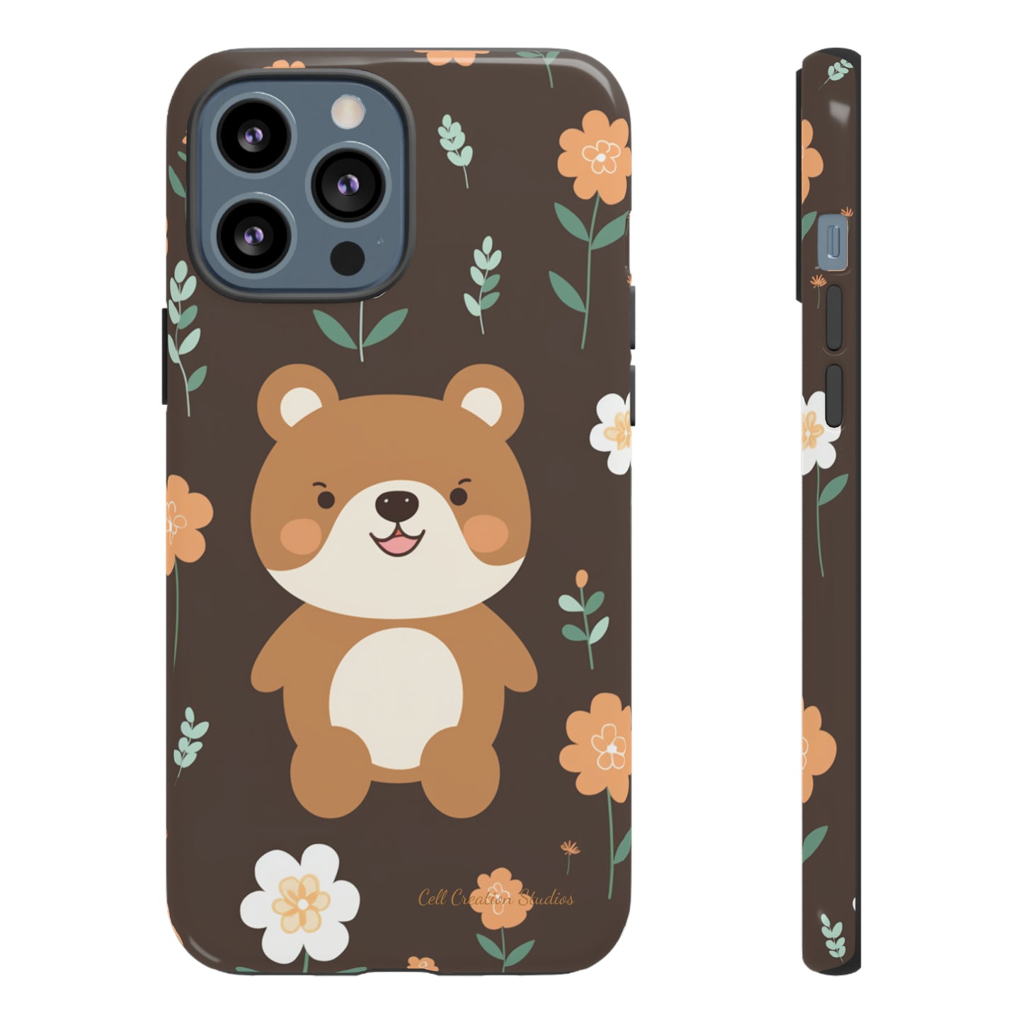 "Floral Bear Elegance" -Tough Phone Cases