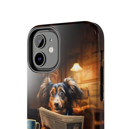 Introducing the "Pup's Perusal" Cell Phone Case – Unleash Heartwarming Humor -Tough Phone Cases