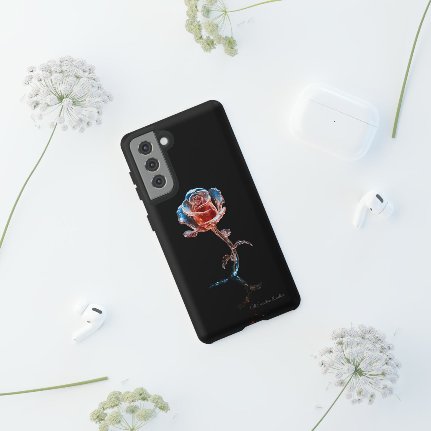 The "Glass Rose Elegance" Phone Case-Tough Cases