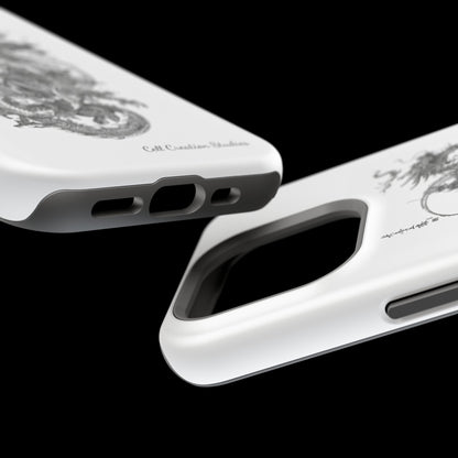 "Samurai and Dragon Sketch" -MagSafe Tough iPhone Cases