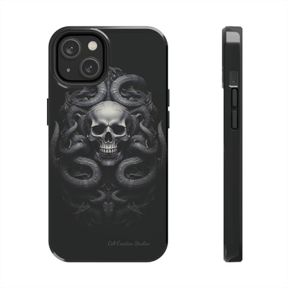 Introducing the "Monochrome Skull and Snakes" Cell Phone Case – A Bold Statement -Tough Phone Cases