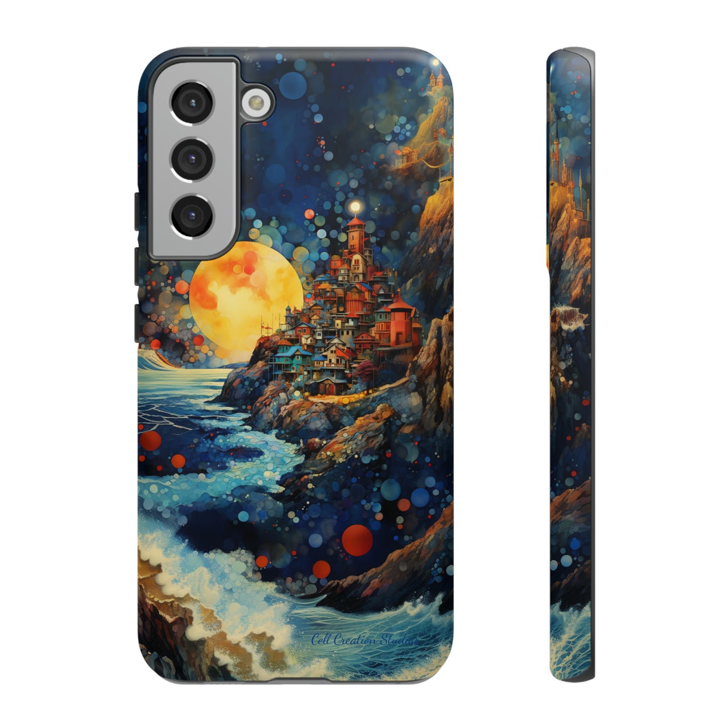 "Moonlit Coastal Vista" -Tough Samsung Phone Cases