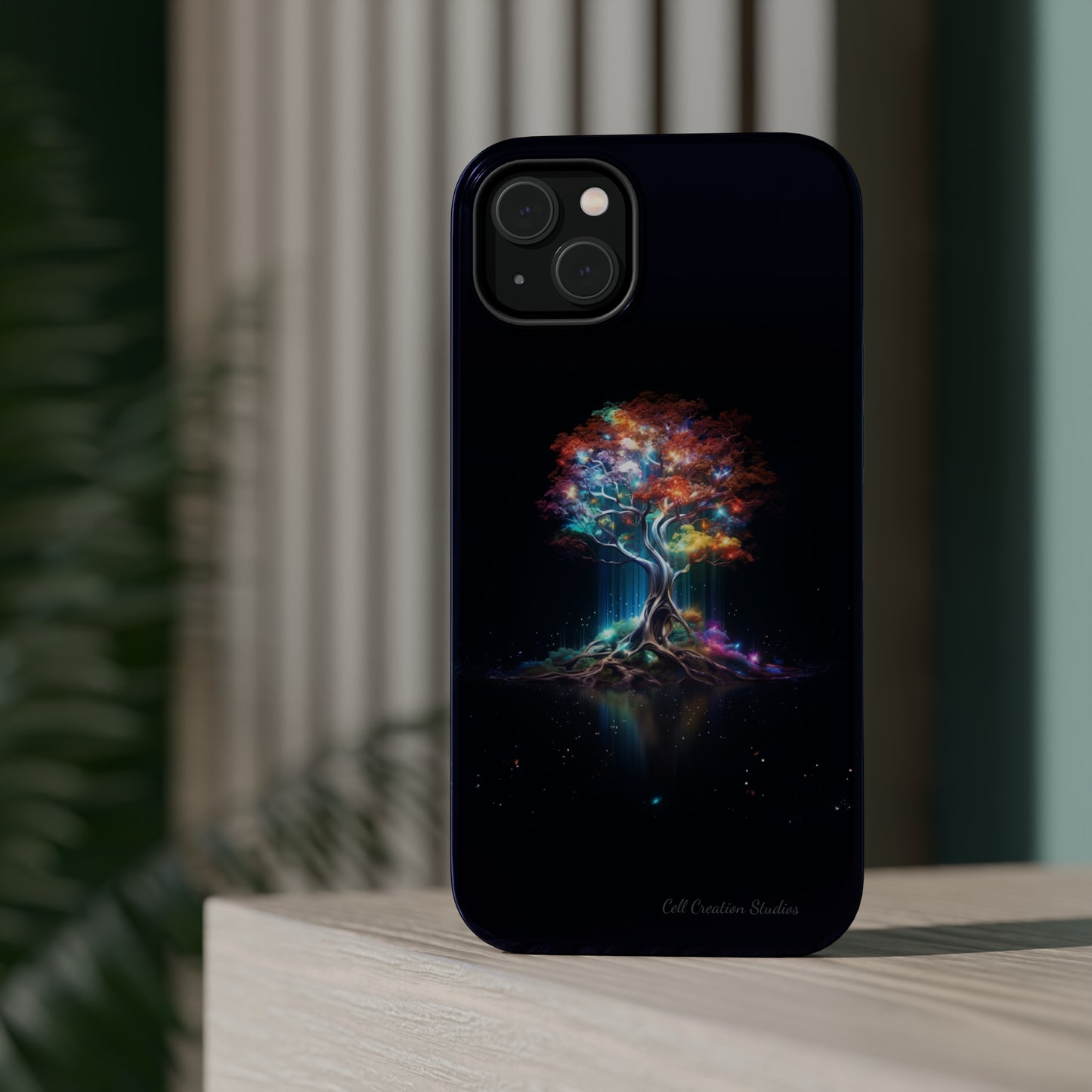 Introducing the "Vibrant Glow Tree" Cell Phone Case – Radiate Elegance with Nature's Brilliance -MagSafe Tough Cases