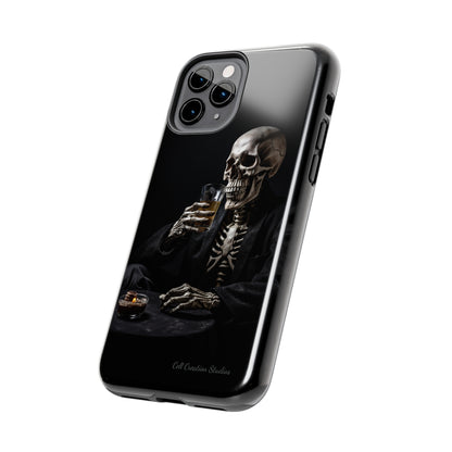 "Embrace the Dark Side with Our Skeleton Drinking Phone Case" -Tough Phone Cases