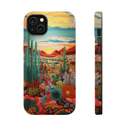 "Desert Bloom Embroidery" -MagSafe Tough iPhone Cases