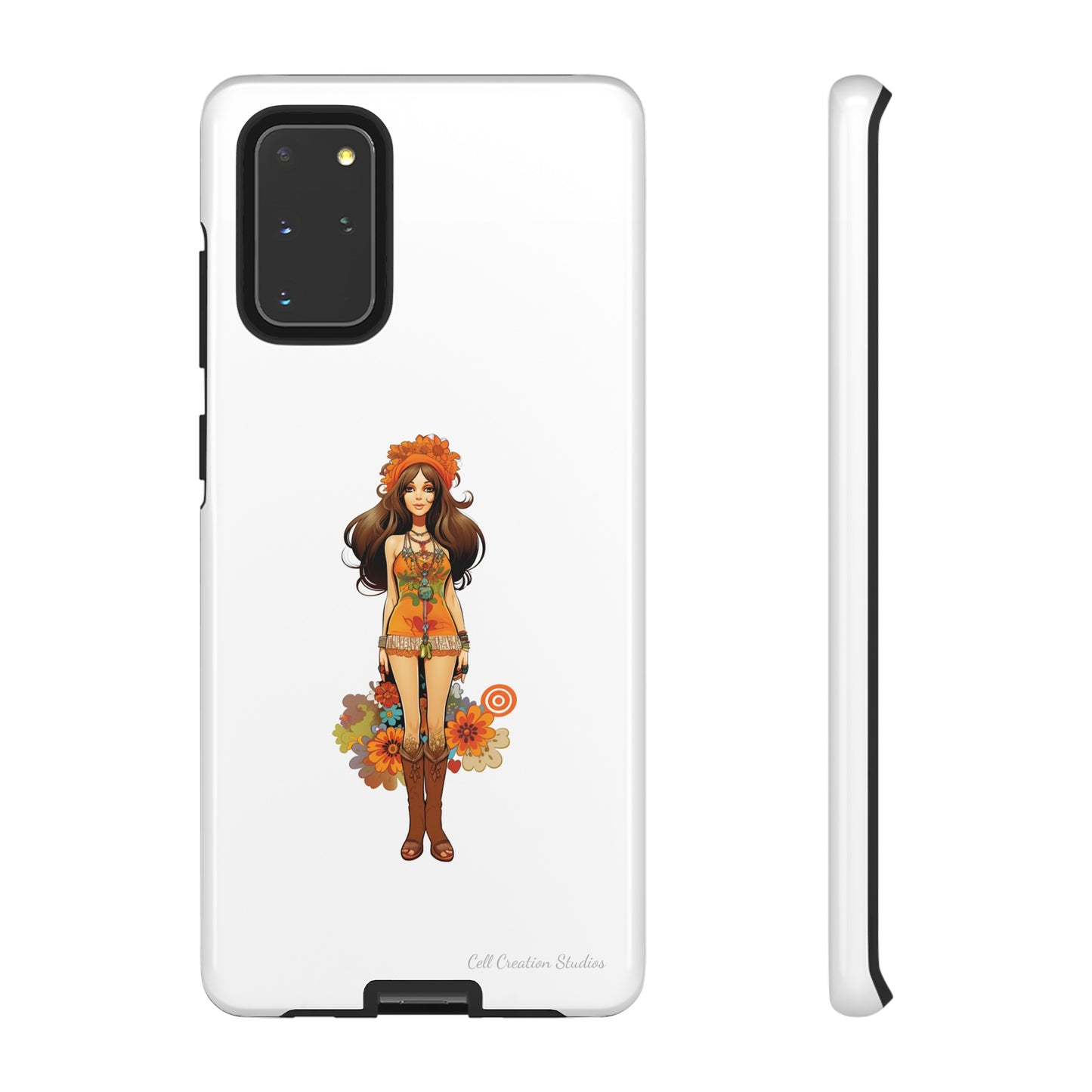 Introducing the "Groovy Hippie Chick" Cell Phone Case – Peace, Love, and Retro Style -Tough Cases