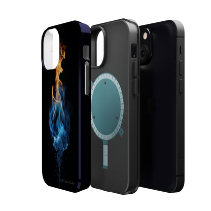 "Elegant Blue and Orange Flame" Phone Case: Ignite Your Style -MagSafe Tough Cases