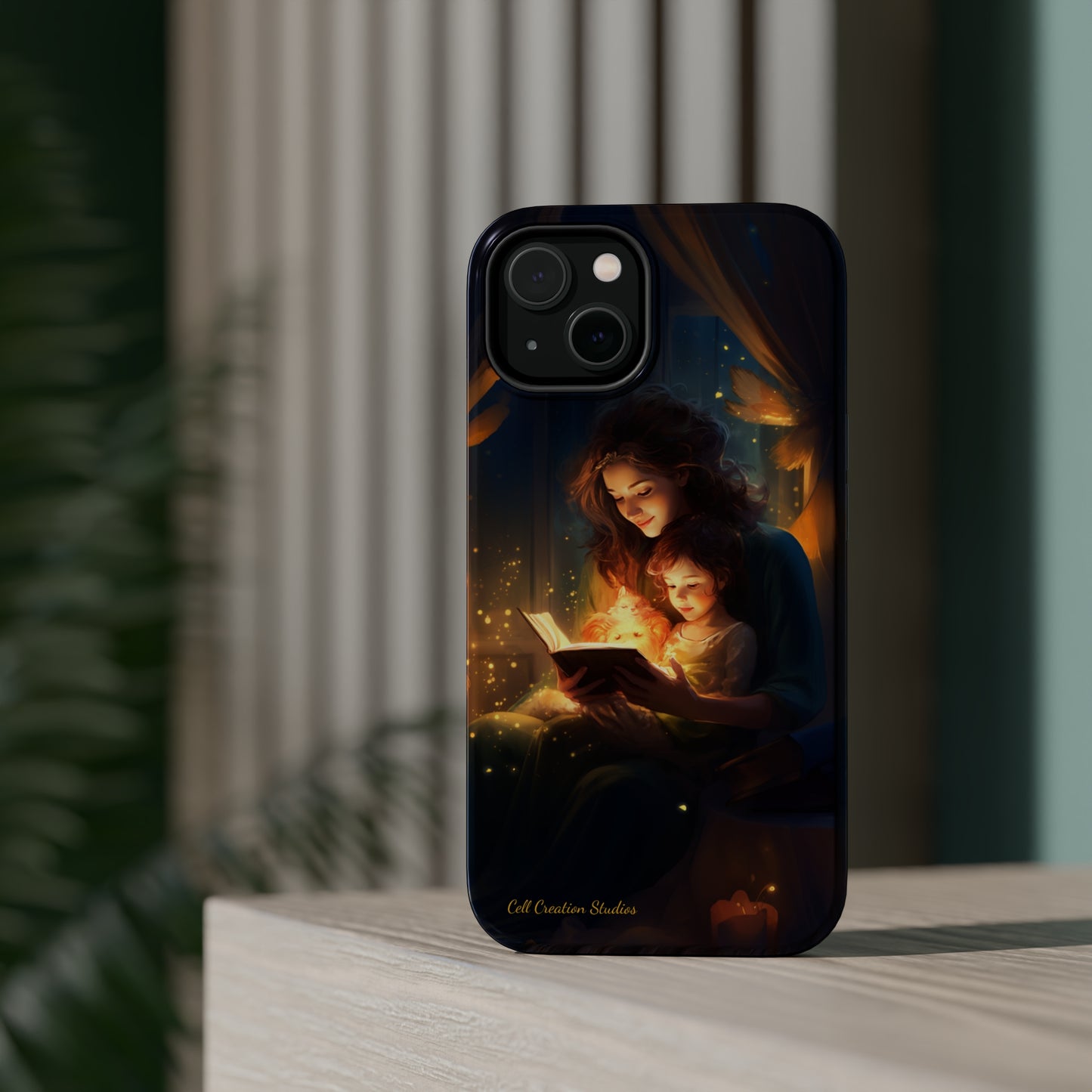 Introducing the "Bedtime Story Bliss" Cell Phone Case – Cherish Heartwarming Moments with Every Glance -MagSafe Tough Cases