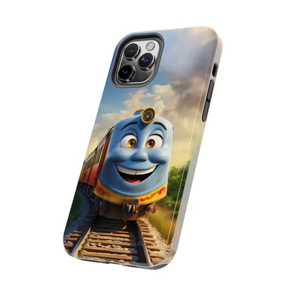 The "Smiling Blue Train" Phone Case -Tough Phone Cases