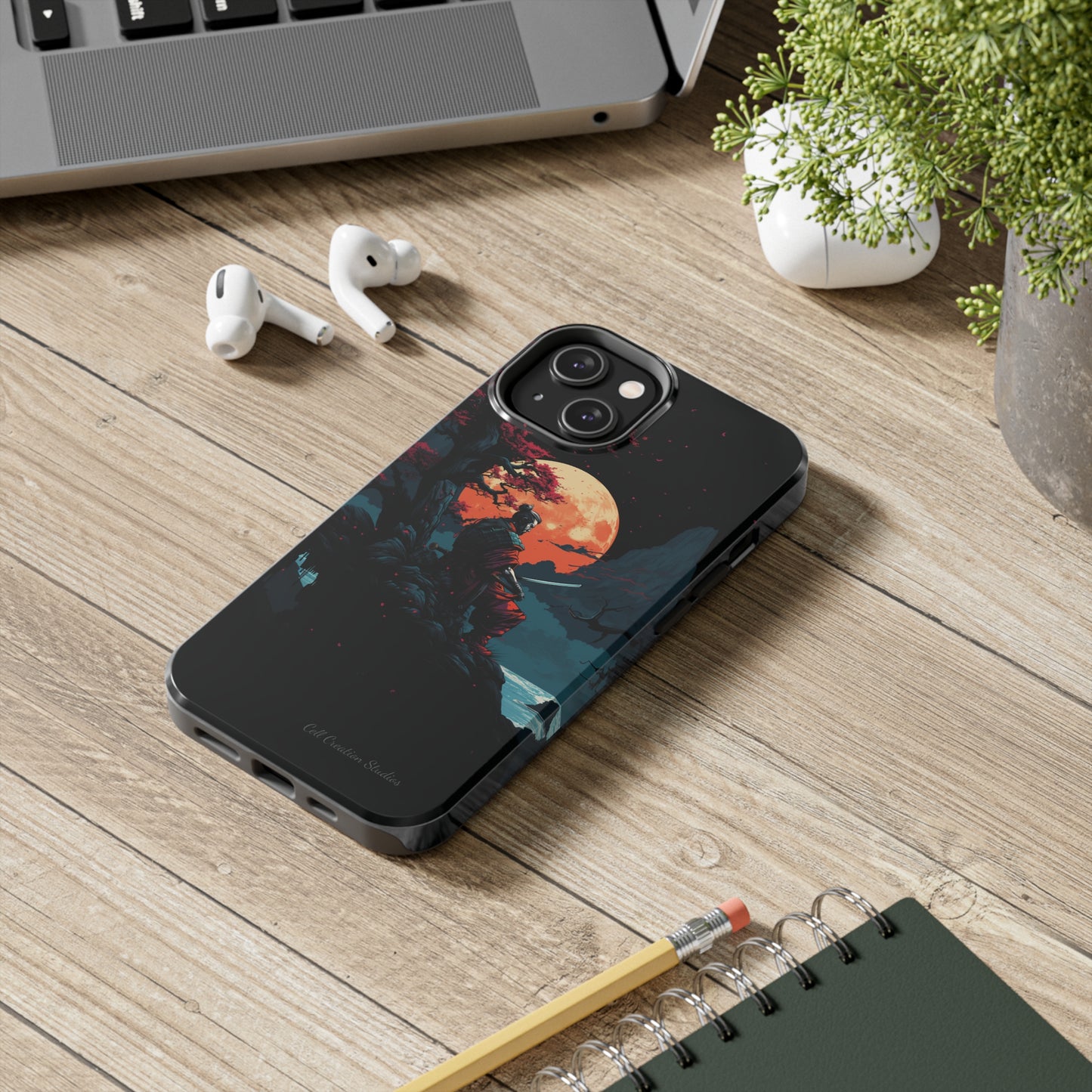 Introducing the "Moonlit Samurai Serenity" Cell Phone Case – Embrace Elegance and Strength -Tough Phone Cases