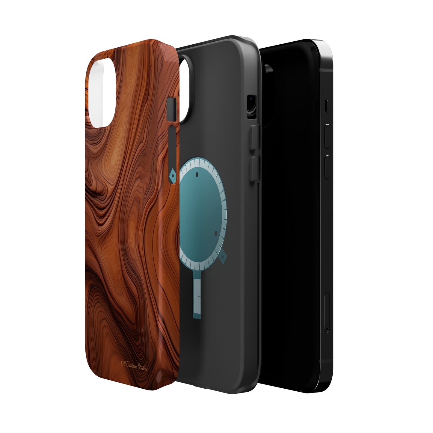 The "Natural Elegance" Wood Pattern Phone Case -MagSafe Tough Cases